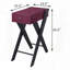 Table d'appoint bourgogne et noire avec ports USB et pieds en X en bois-1564443221