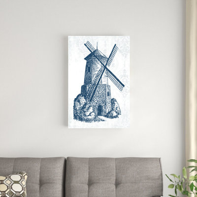 Impression sur toile bleu marine Windmill