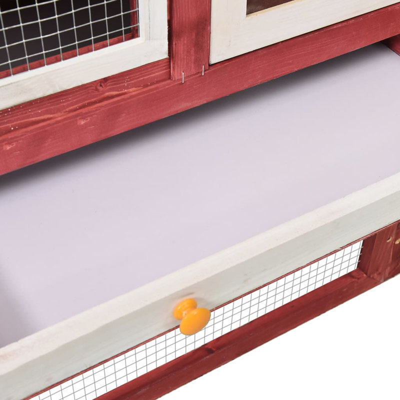 Karson Weather Resistant Rabbit Hutch, Red/White