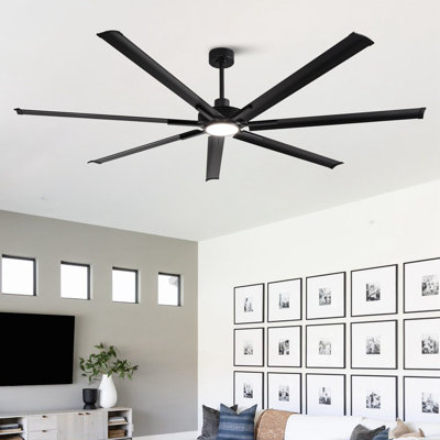 7 - Blade Modern Industrial Extra Large Ceiling Fan with Dimmable 3CCT LED Lights and Remote Control