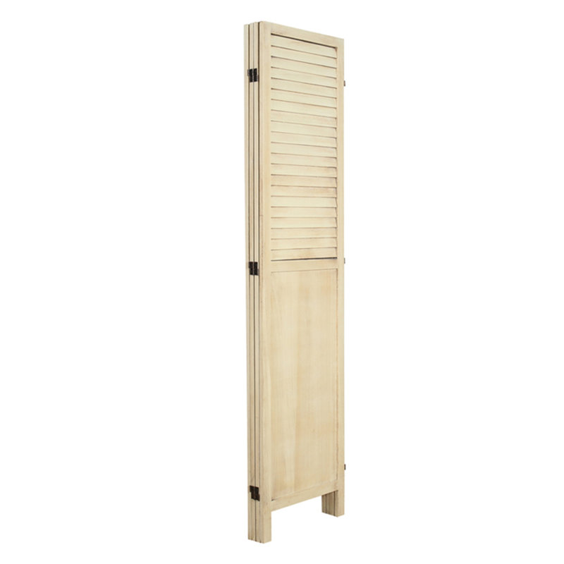 Paravent pliable à 4 panneaux, paravent en bois rustique, Naturel