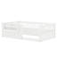 Lit simple avec clôture surélevée et bibliothèque, lit en bois pour enfants, blanc.-1313816723-1313816733