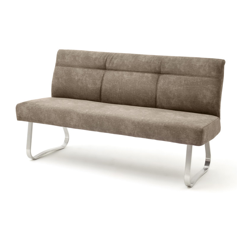 Julia Polyester Blend Upholstered Bench, Brown