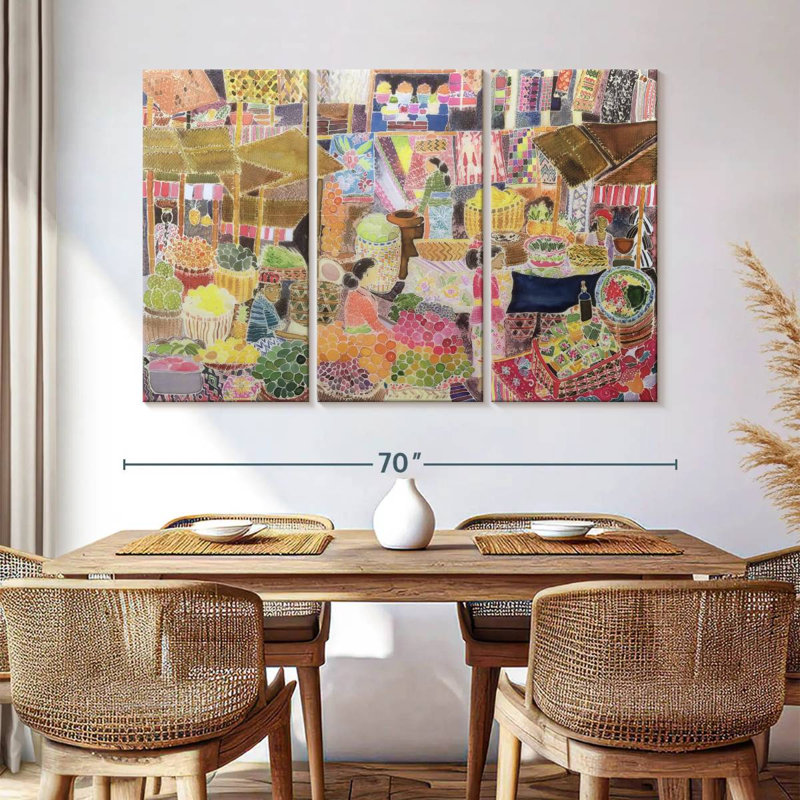 Ubud Market Bali, 42" H x 65" W