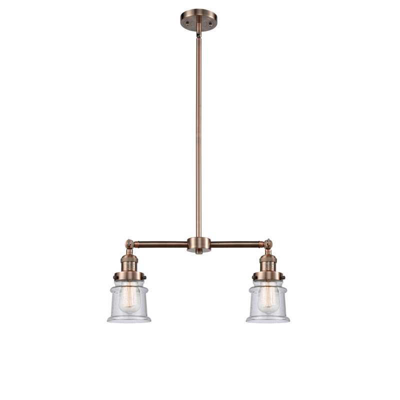 Lustre sphérique spoutnik à 2 lumières Alexandira, Grainé, Cuivre antique, Ampoule non incluse