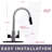4 in 1 Single Handle Kitchen Faucet with Push Button Dual Spray Mode Pull Down Nozzle Head-59881570