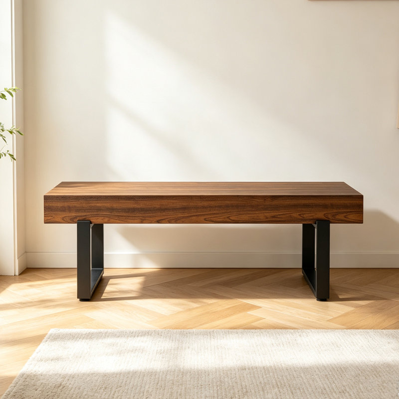 Banc 59 po en bois pour la chambre à coucher au bout du lit, bancs de table de cuisine d'intérieur de ferme, banc à chaussures moderne polyvalent pour le vestibule, espresso