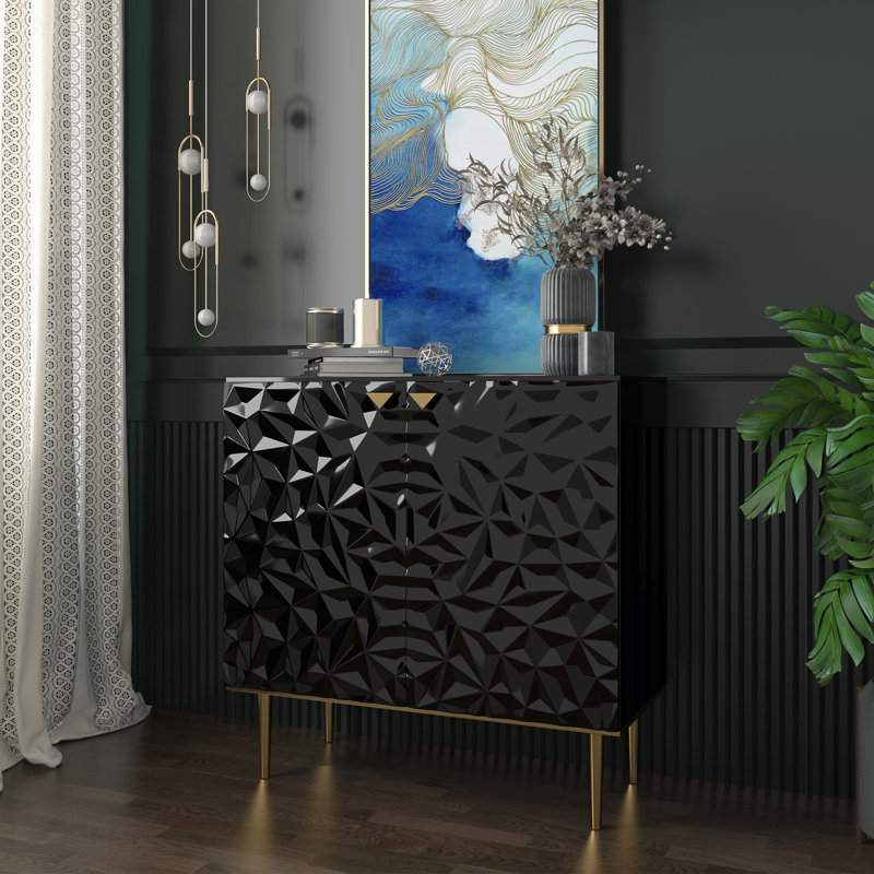 Armoire d'appoint 2 portes Legakis , Noir, noir, noir, noir