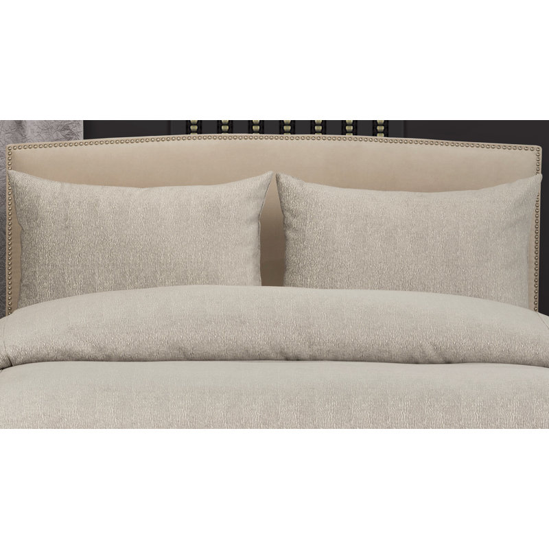 Ensemble de housse de couette et insert 6 pièces en mélange de coton, Platine, Très grand