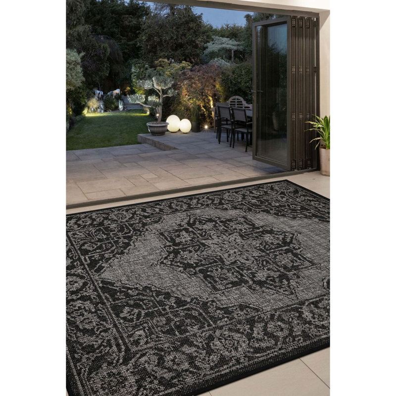 Gel Medallion Black, Rectangle 80 x 150 cm