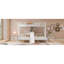Lit superposé simple au-dessus de simple et simple avec bureau intégré et tablettes de rangement, lampe de lecture, 3 lits en 1, blanc-130145093