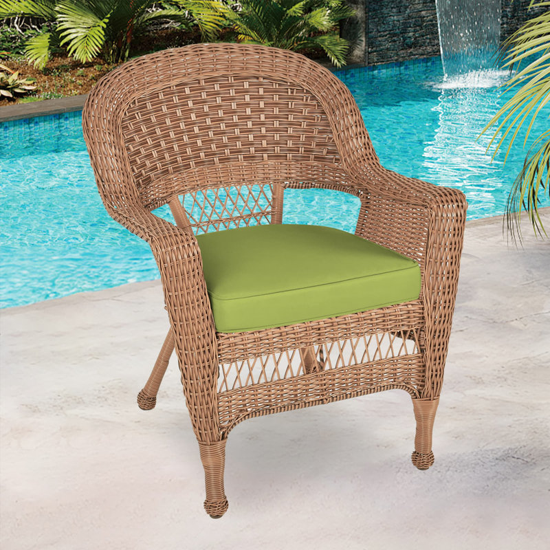 Arliss Steel Outdoor Lounge Chair, Green, Honey