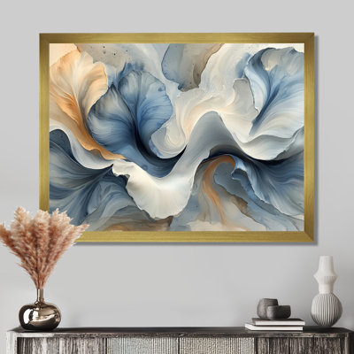 Ocean Blue Delicate Floral Petals IV - Abstract flowers Wall Art Decor
