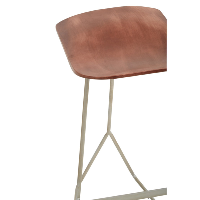 Bucyrus Upholstered Counter Stool with Metal Frame, Silver