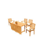 Hari Outdoor 5 - Piece Teak Dining Set