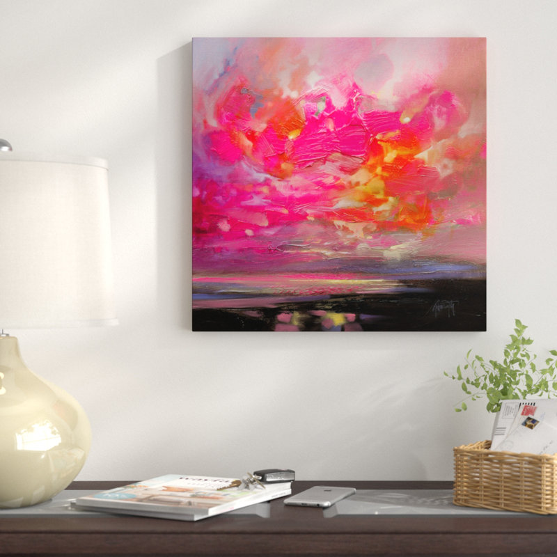Reproduction d’art sur toile tendue, "magenta plasma", H 26 po x l 26 po x P 1,5 po