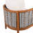 Outdoor Unique Tub Design Armchair With Woven Rope, Patio Furniture Acacia Wood Chair,  Deep Seating With Soft Cushions For Porch, Garden, Backyard, Balcony, Teak Finish & Beige Cushion