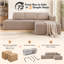 3 Seater Corduroy Sectional-53277952