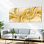 Ensemble de 3 tableaux abstraits sur toile, motif vagues dorées et crème, pour la décoration du salon, de la chambre ou du bureau.-138139052