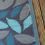Gillian 1.5M X 2.1M Flora Leaves Large Outdoor Alfresco Patio Rug Mat In Blue