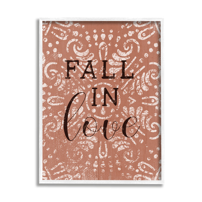 «Fall In Love», phrase romantique, motif fractal rétro par Daphne Polselli - impression, H 20 po x l 16 po