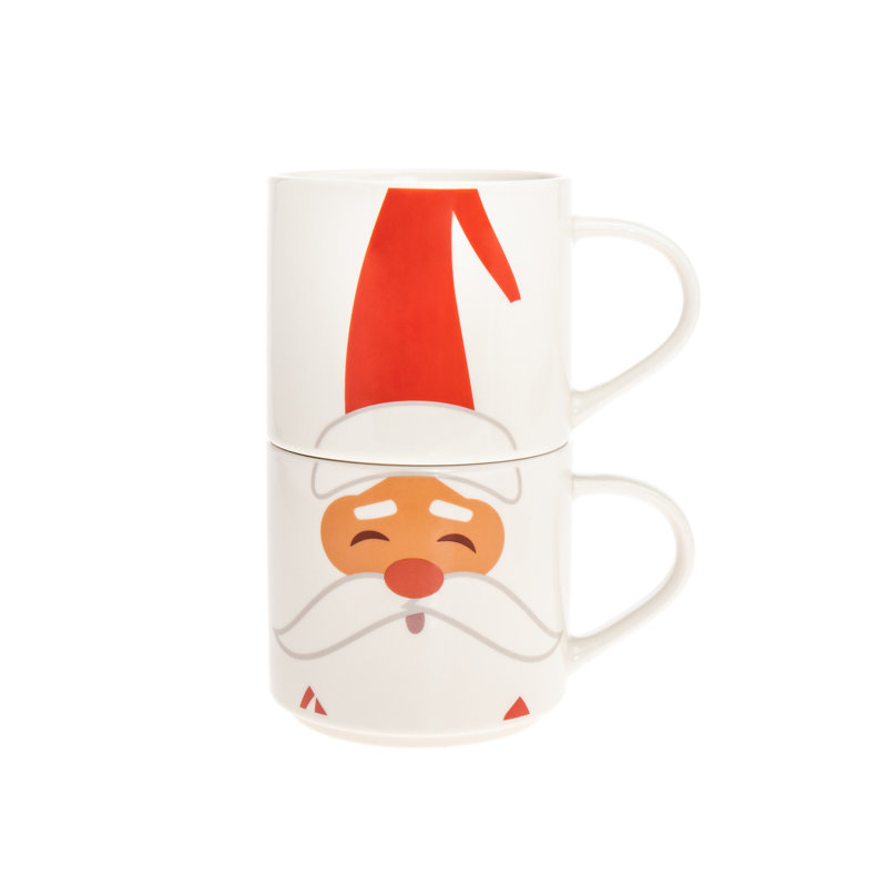 Ensemble de grandes tasses empilables Gnome Santa