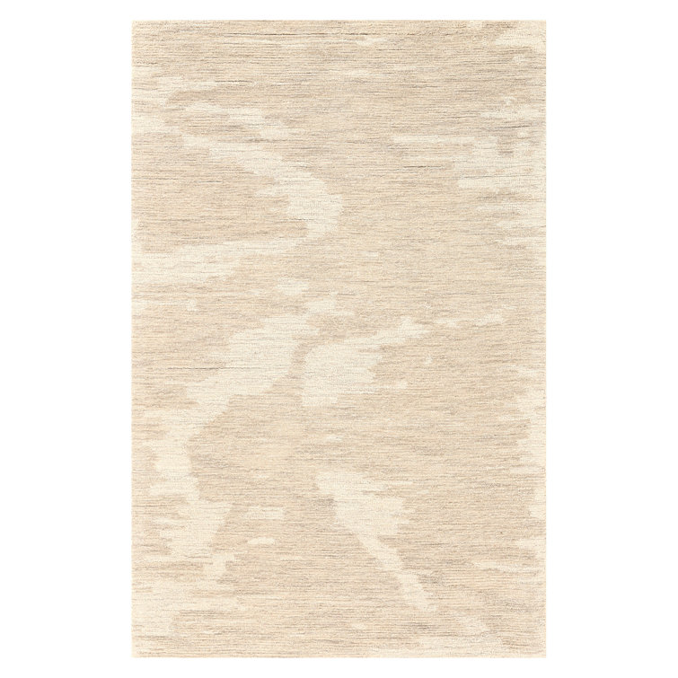 Chappelka Abstract Ivory Hand-Hooked Area Rug