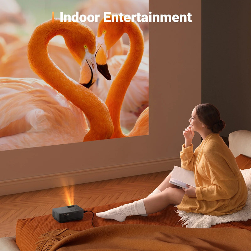 Mini Projector 1080p Portable Projector, Compatible With Ios/android/ Windows/tv/hdmi/usb Black, Black
