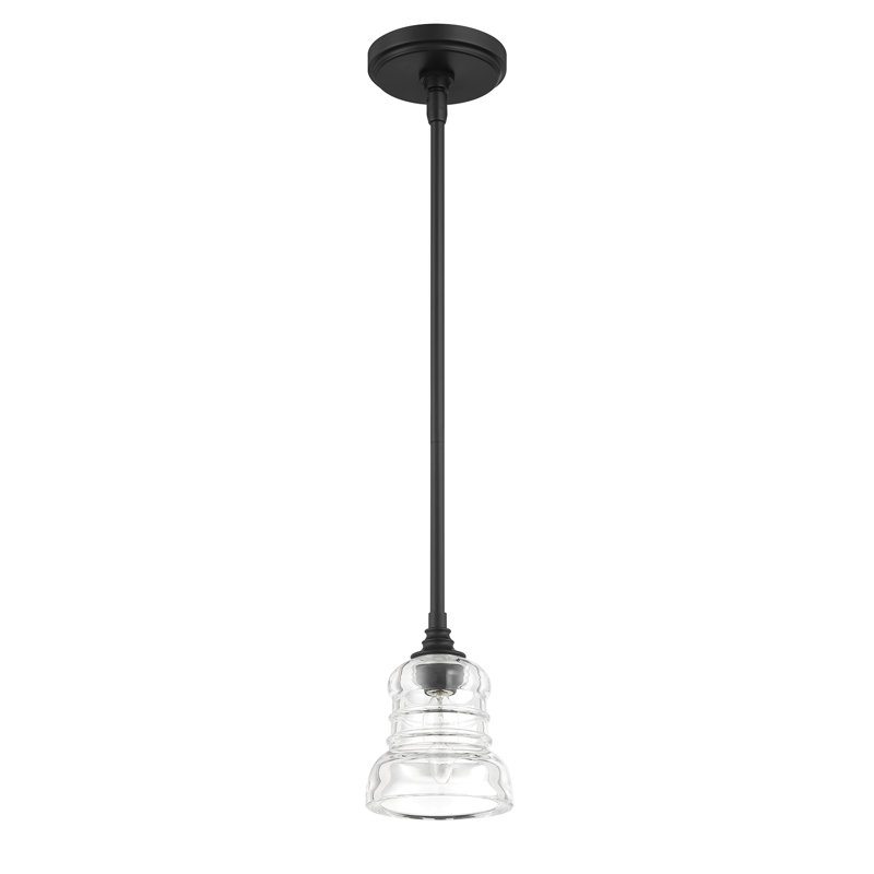 Mini-luminaire suspendu mat 1 lumière Spinnaker, Noir