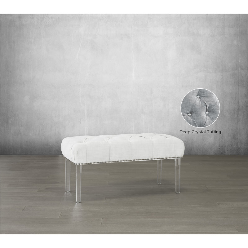 Banc rembourré Lazaro, Blanc cassé