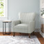 Fauteuil de 31 po en polyester Ariana avec pieds en bois massif Ariana