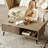 2-Tiers Coffee Table, 41.34''L Farmhouse Coffee Tables With Storage And Sliding Wave Pattern Door-633993629