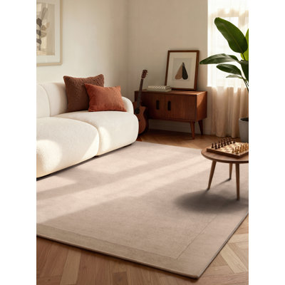 Villeroy & Boch Wool Rug Kivi - Soft Natural Living room Rug with Border, Handmade & Natural, Modern Design