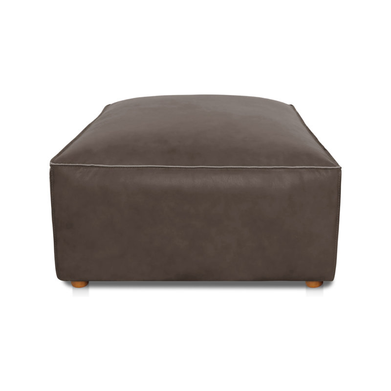 Forme Ottoman Cuir brun ardoise