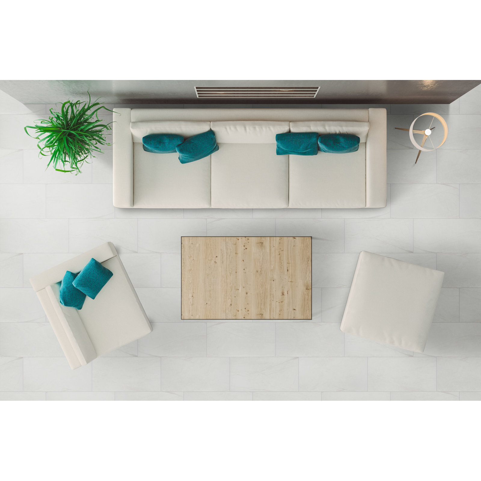 Marnix 24" x 48" Porcelain Stone Look Tile, Alabaster