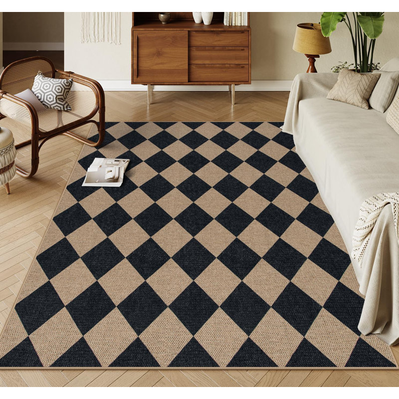 Vilena Herringbone Pattern Washable Area Rug - Chic Textured Design for Living Room, Bedroom, or Entryway Decor