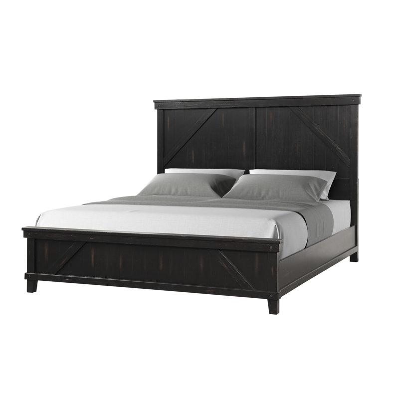 Baguenaudier Panel Bed, King, Black