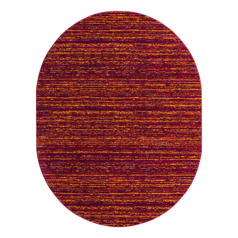 Tapis contemporain brun Manlia, Ovale 7 pi 10 po x 10 pi
