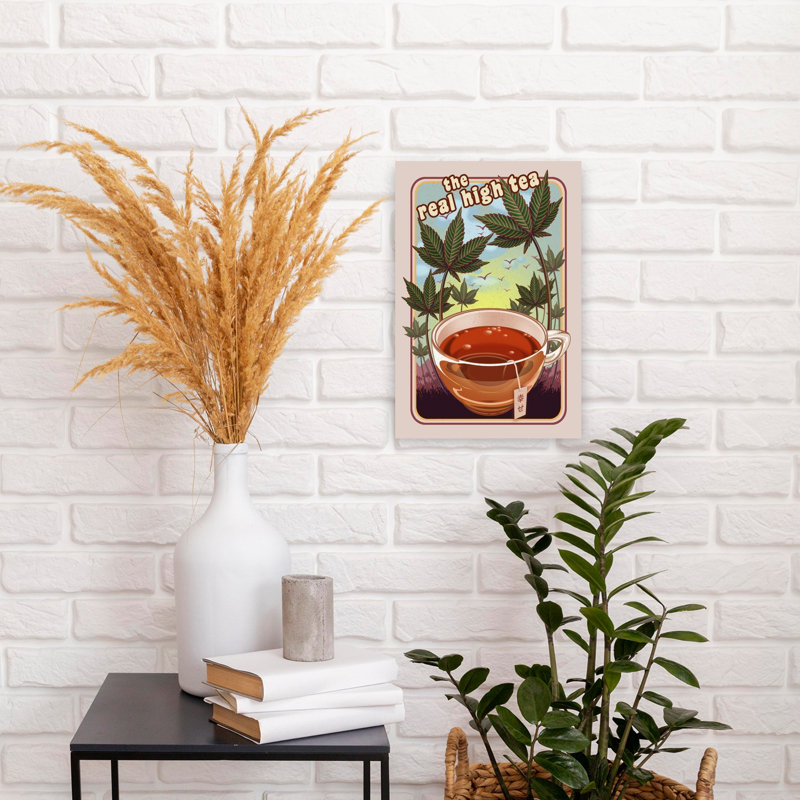 «Real High Tea», paysage contemporain abstrait, art mural, H 18 po x l 12 po