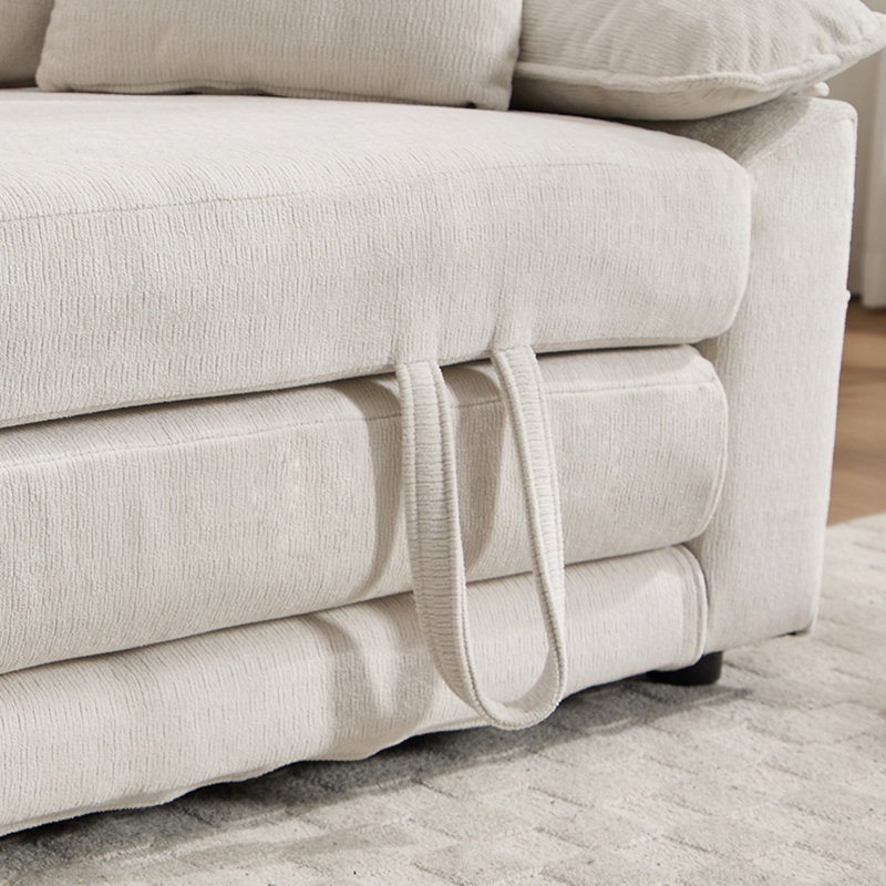 Extendable Sofas, 58 Inch Chenille Modern Compact Sleeper For Home