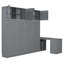 Lit escamotable mural avec bureau, tablettes et armoires de rangement