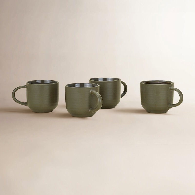 Hirma Stoneware Coffee Mug, Olive