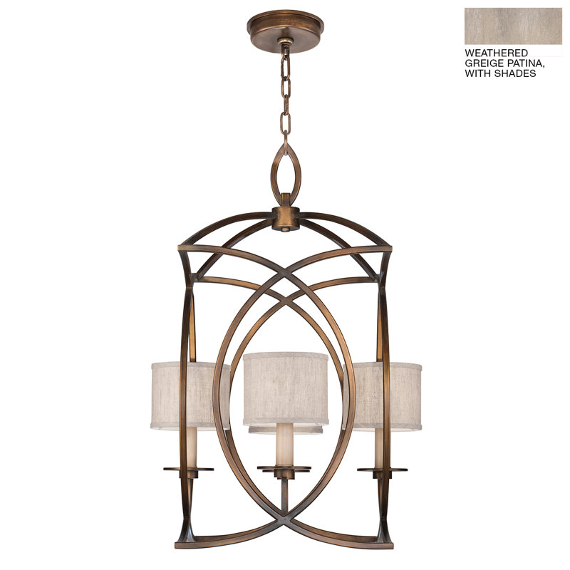 Lustre carré 21,5 po Cienfuegos, Patine grise altérée