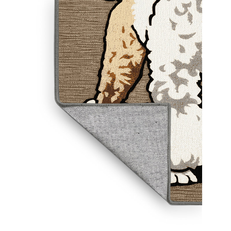  Tapis lavable pour chien caniche, Rectangulaire 2 pi x 3 pi