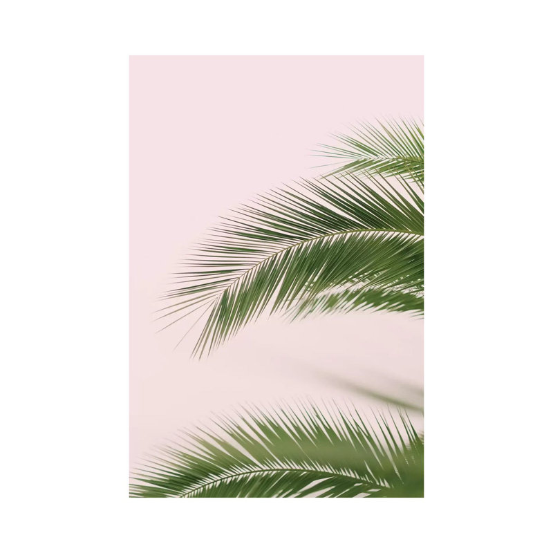 «Pink and Green Palm Tree» par - Toile tendue, H 18 po x l 12 po x P 1,5 po