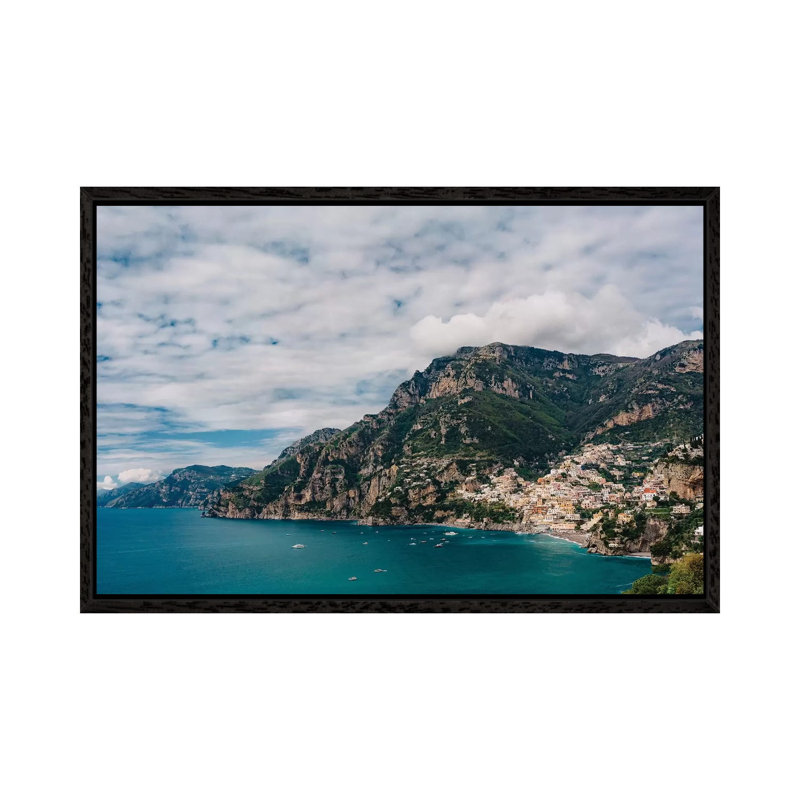 Positano View I by Bethany Young - Print on Canvas, Black Framed, 45.72cm H x 66.04cm W x 3.81cm D