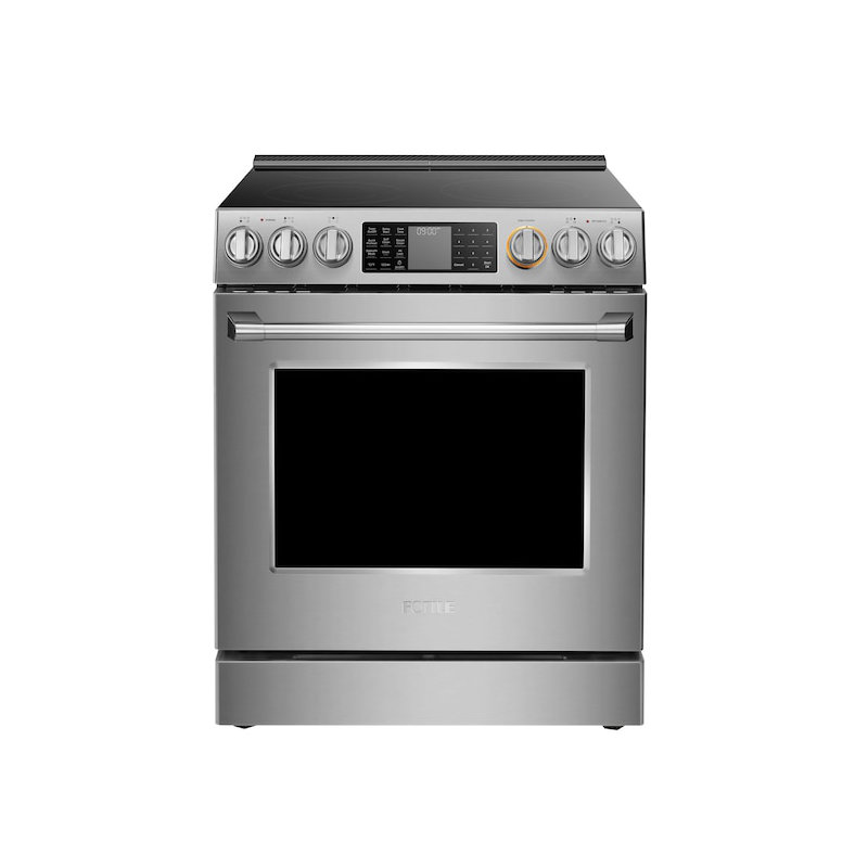 Stainless Steel 30" Slide-In Electric Range, 5-Burner Cooktop, 5.7 Cu. Ft. Capacity True Convection Oven, Air Fry  with Built-in Self-Clean Mode