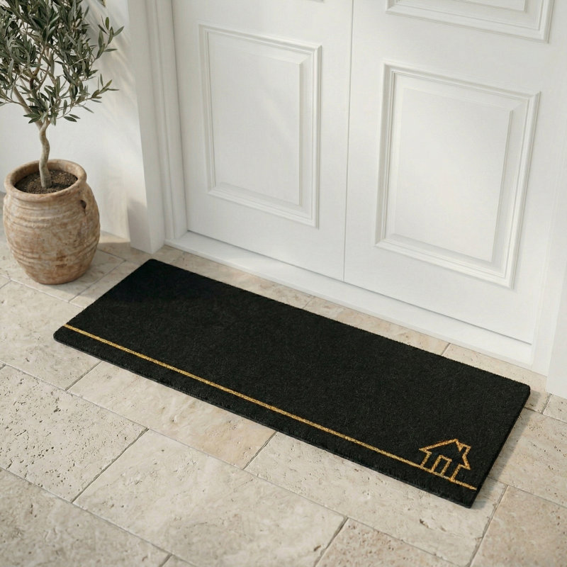 Paillasson Saiya Home View, Noir, 18" W x 60" L - Non Slip