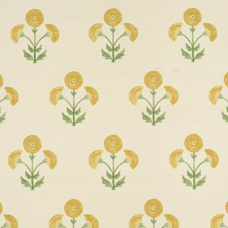 Papier peint sisal Saranda, Jaune souci