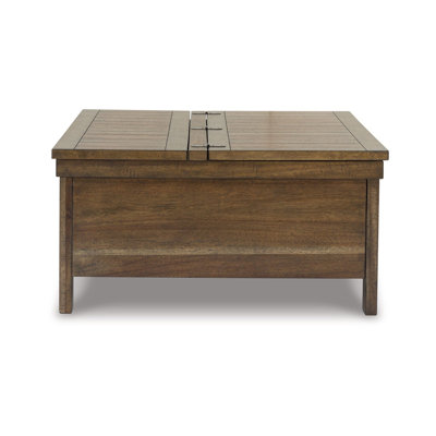Chip Lift Top Coffee Table, Hidden Storage, 36 Inch Brown Acacia Wood -  Benjara, BM327359